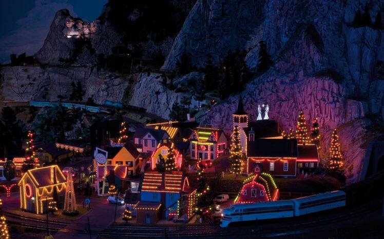 Amerika Weihnachtsdorf Nacht